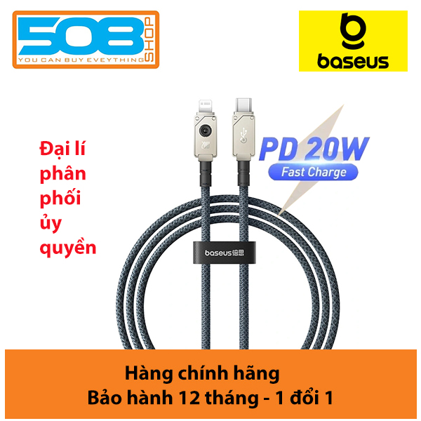 Cáp sạc nhanh, truyền dữ liệu PD 20W, Ba-se-us Unbreakable Series Fast Charging Cable Type C to Lai-nin PD 20W - Hàng chính hãng