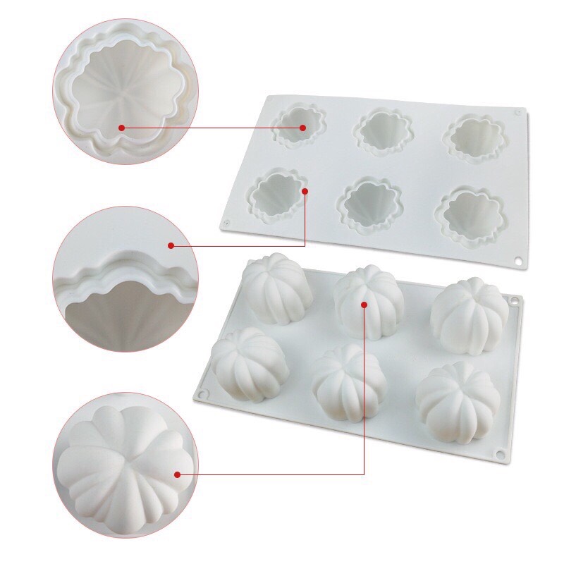 Khuôn silicon 6 bí ngô