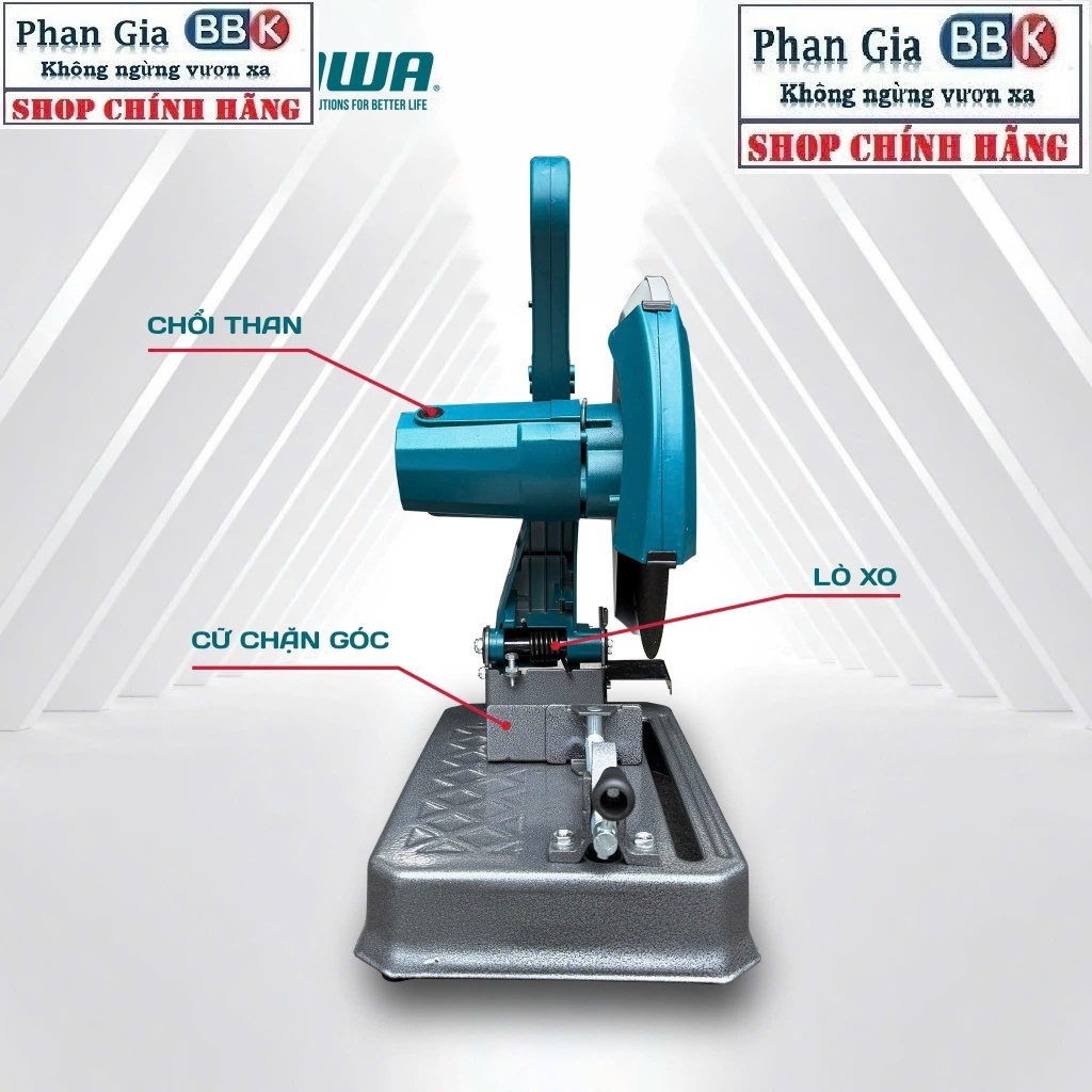 Máy Cắt Sắt 355MM NAKAWA 2900W - NK-CS2900 Dòng Công Nghiệp, Mô tơ 100% dây đồng, Bảo hành 1 năm