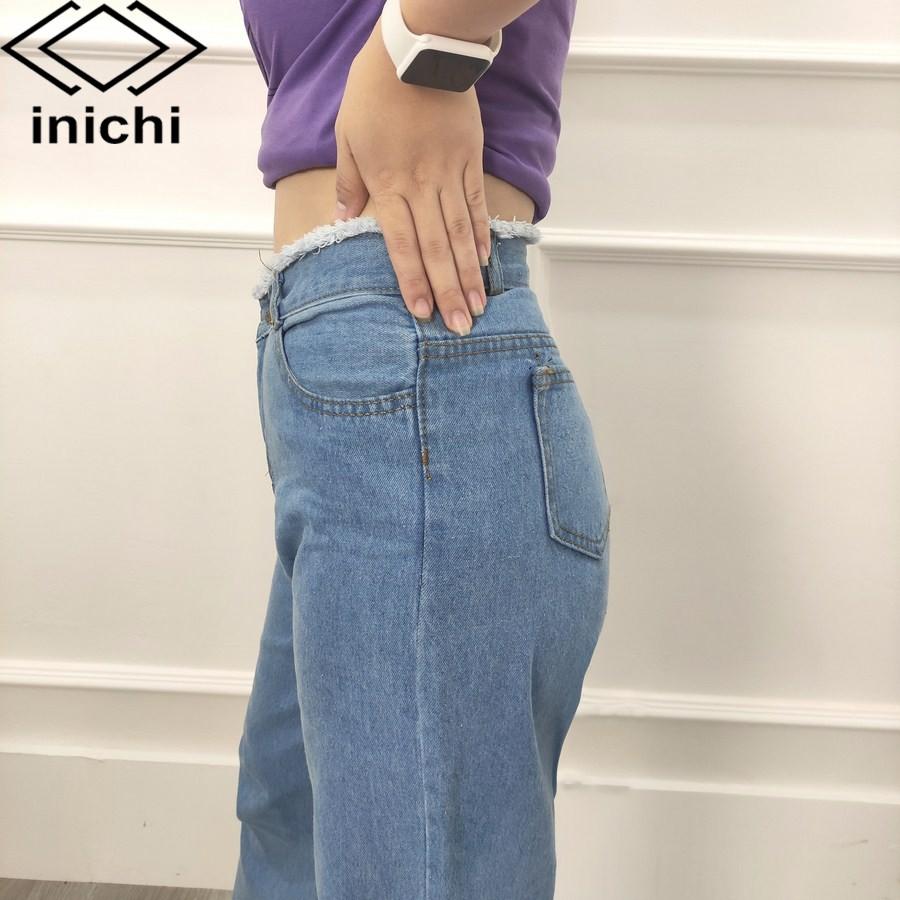 Quần jean nữ baggy INICHI Q700 dài lưng cao ống loe thời trang 2020