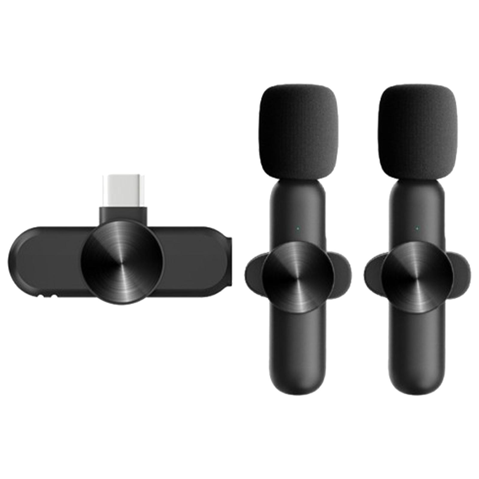 Wireless Lapel Mic Type-C Auto Connect for Live Stream Audio Video Recording