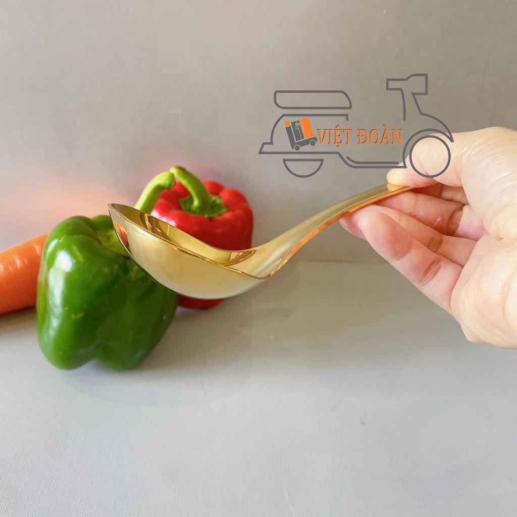 Vá múc canh, muỗng canh INOX Mạ vàng sang trọng, phong cách hiện đại