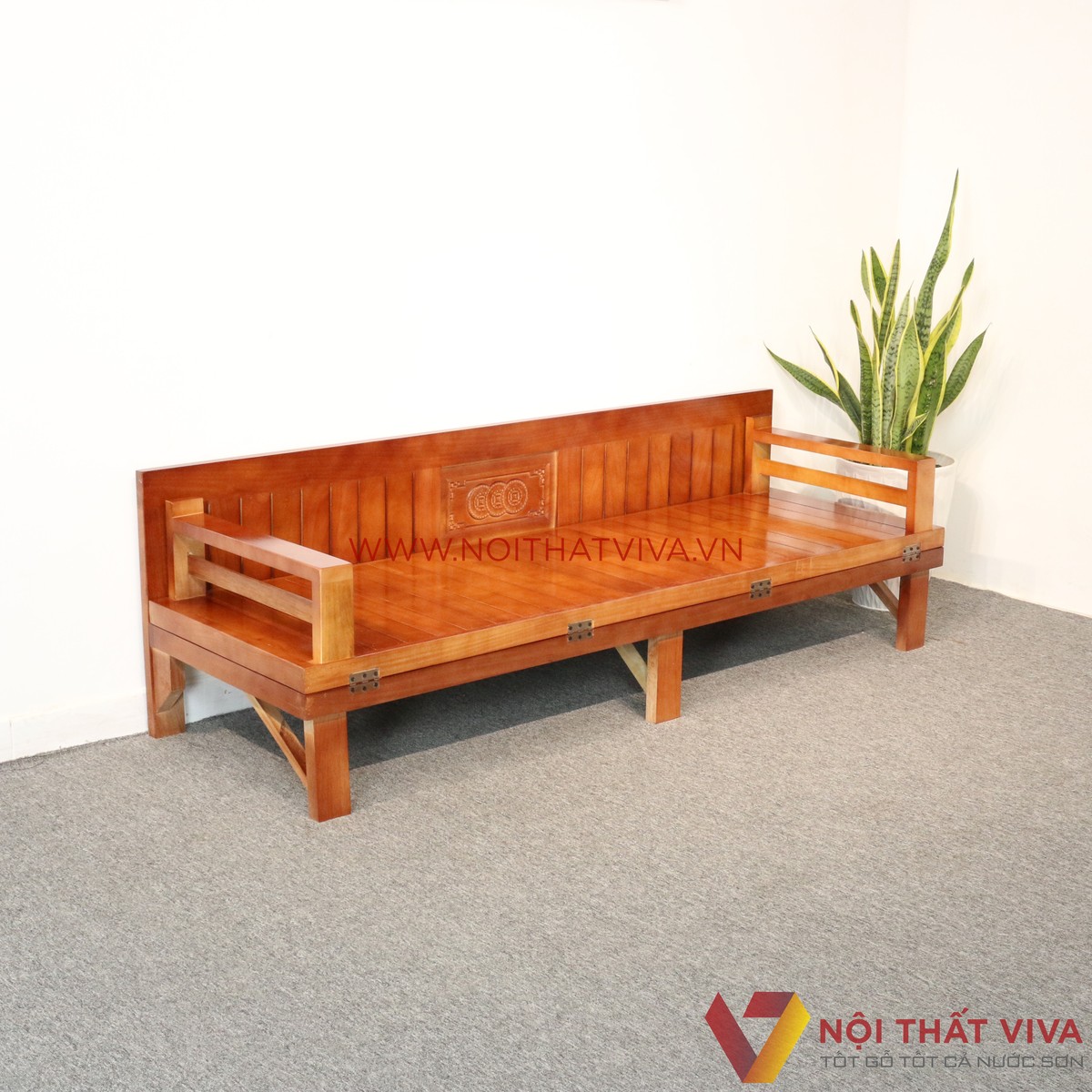 Ghế Gấp Trường Kỷ Gỗ Xoan Mở Ra Thành Giường 1m9x1m2 Tiện Lợi - 190cm x 60cm x 58cm (dài x rộng x cao) / Mở ra: 190x 120 x 58 (dài x rộng x cao)190cm x 60cm x 58cm (dài x rộng x cao) / Mở ra: 190x 120 x 58 (dài x rộng x cao)