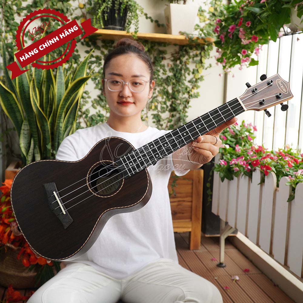 Đàn Ukulele Tenor SQOE UK-26R, Mặt Đàn Gỗ Hồng Sắc