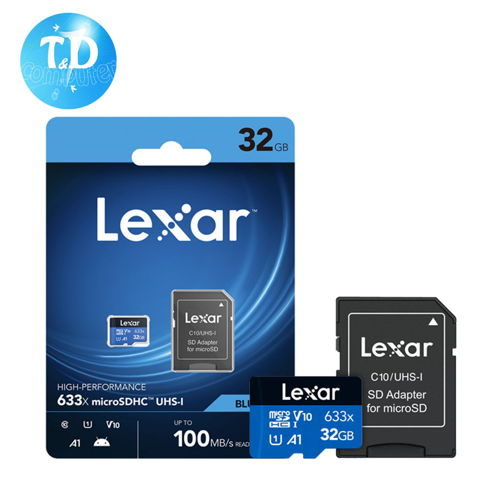 Thẻ Nhớ 32Gb Lexar 32GB MICRO 633X Tốc Độ 100mb/s Kèm Adapter - Hàng chính hãng Digiworld phân phối