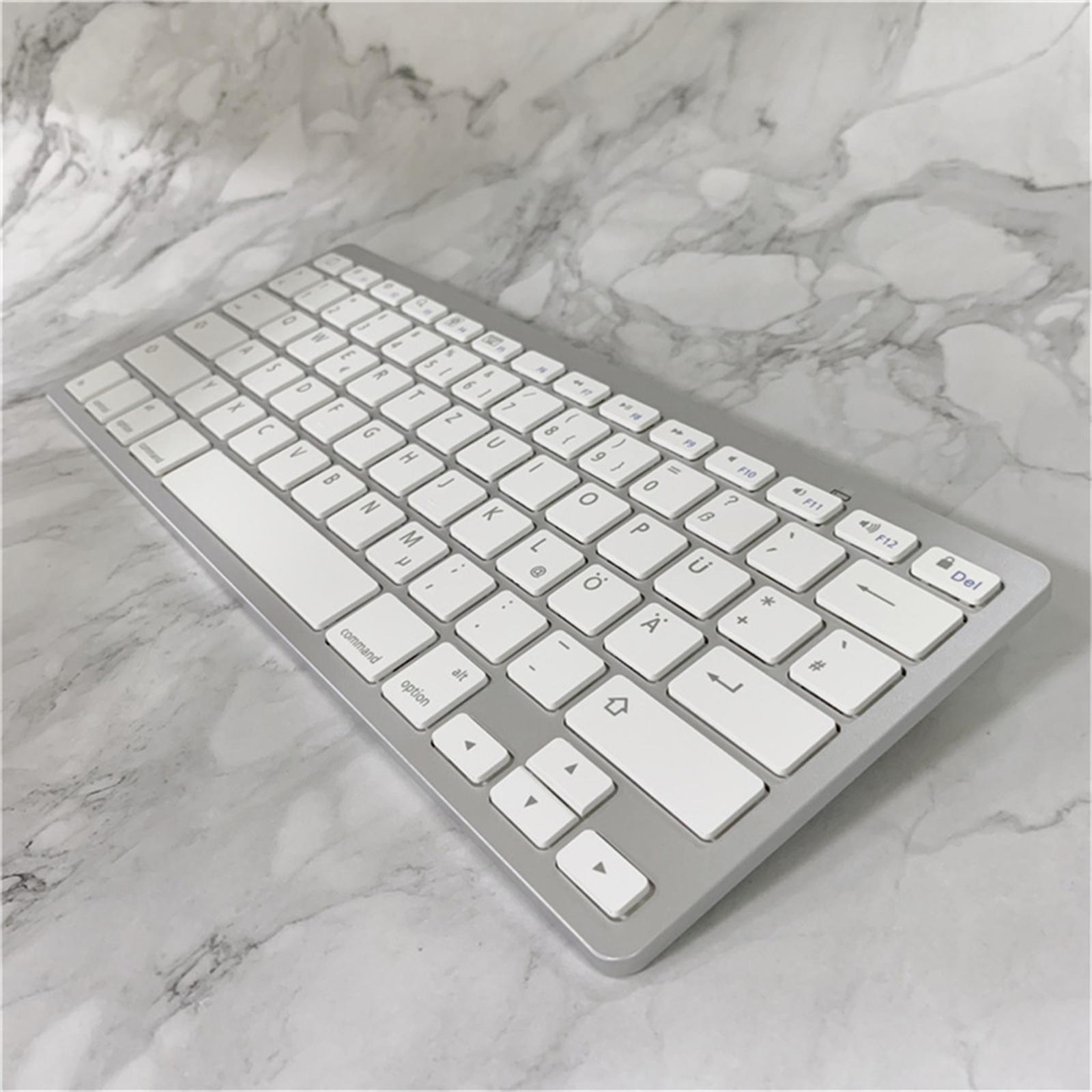 Ultra Slim Wireless German Keyboard Floating Button Computer PC TV