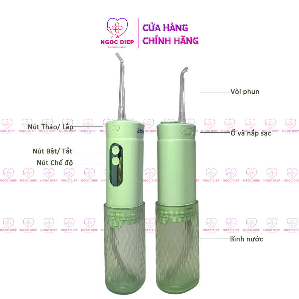Máy tăm nước cầm tay OROMI VTM-5031 chống thấm nước IPX7 - Vệ sinh răng miệng công nghệ mới