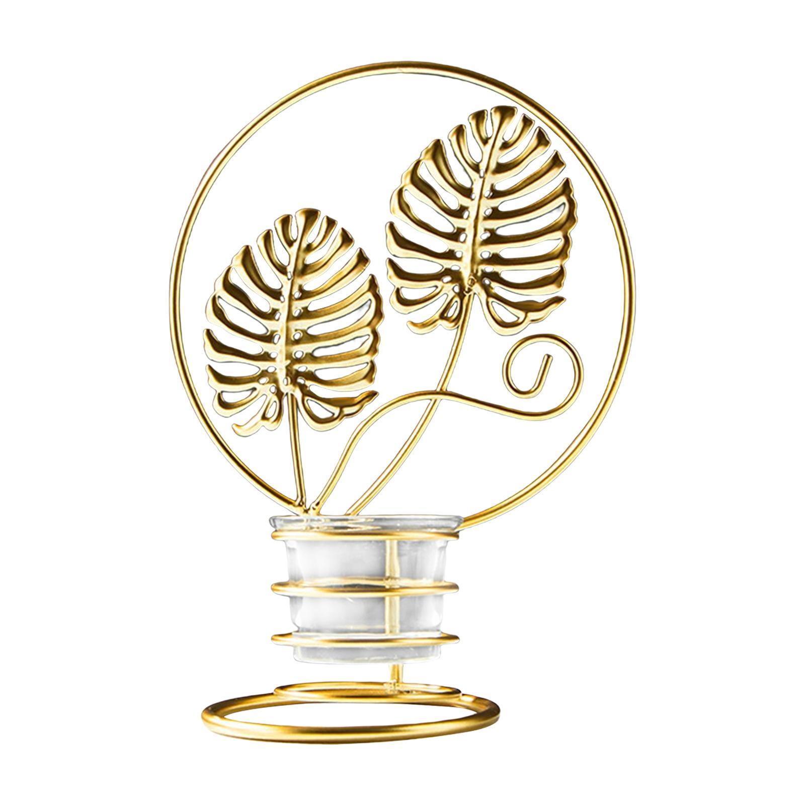 Tea Light Holder Leaves Metal Candle Holder for New Year Wedding Anniversary