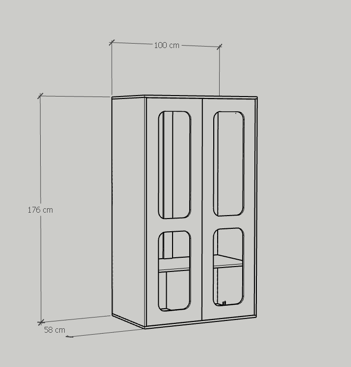 [Happy Home Furniture] MEYDAN, Tủ quần áo cửa mở , 100cm x 58cm x 176cm ( DxRxC), TCM_050