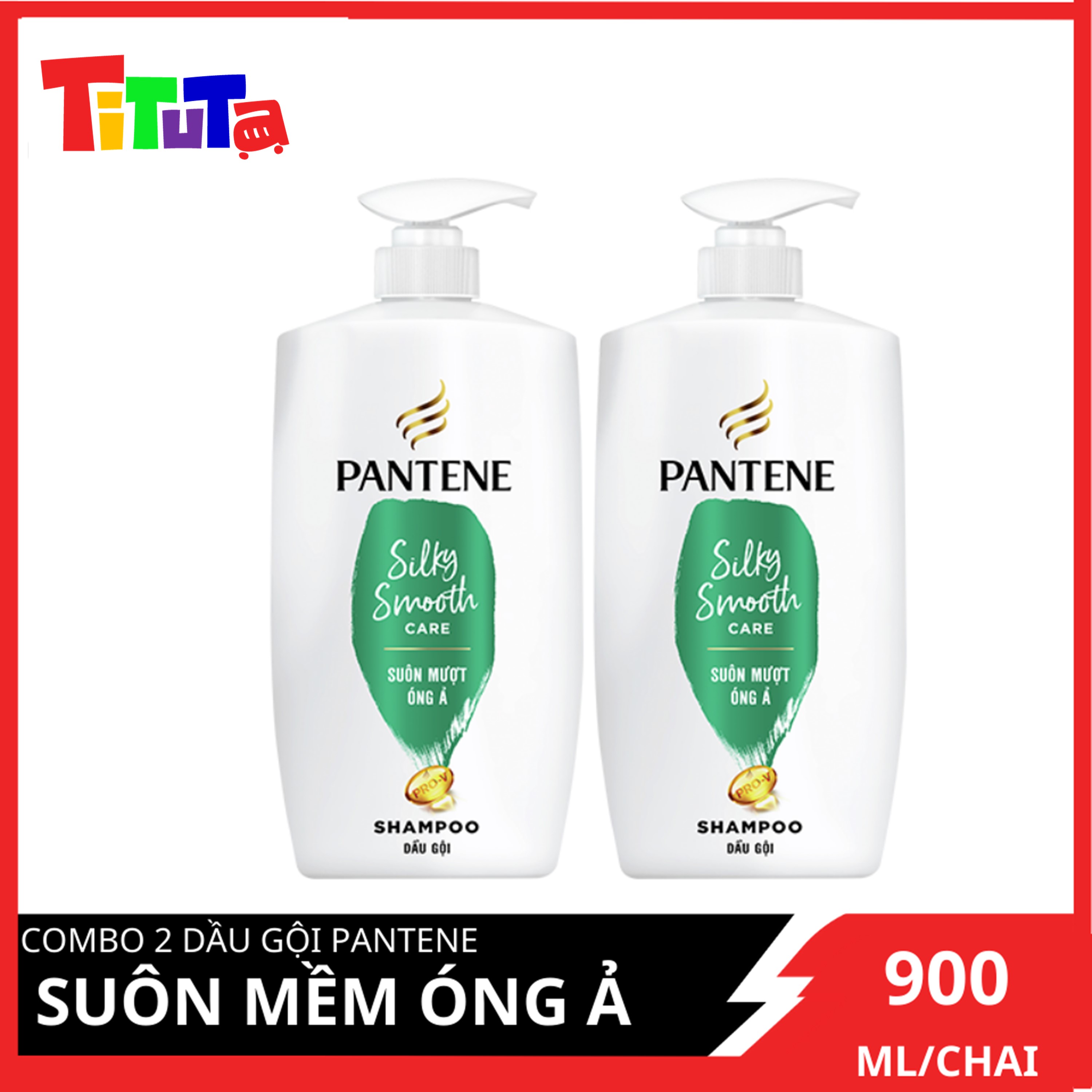 Combo 2 Dầu Gội PANTENE Suôn Mượt Óng Ả 900ml