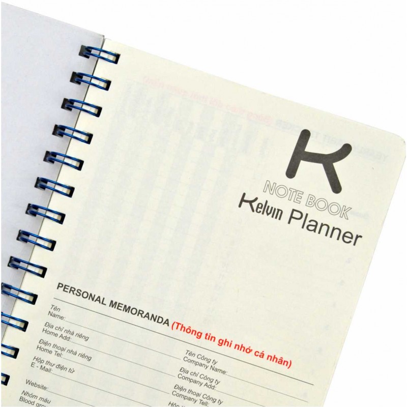 Sổ kế hoạch Planner lò xo kép A5 72,4g/m2; MS: 945