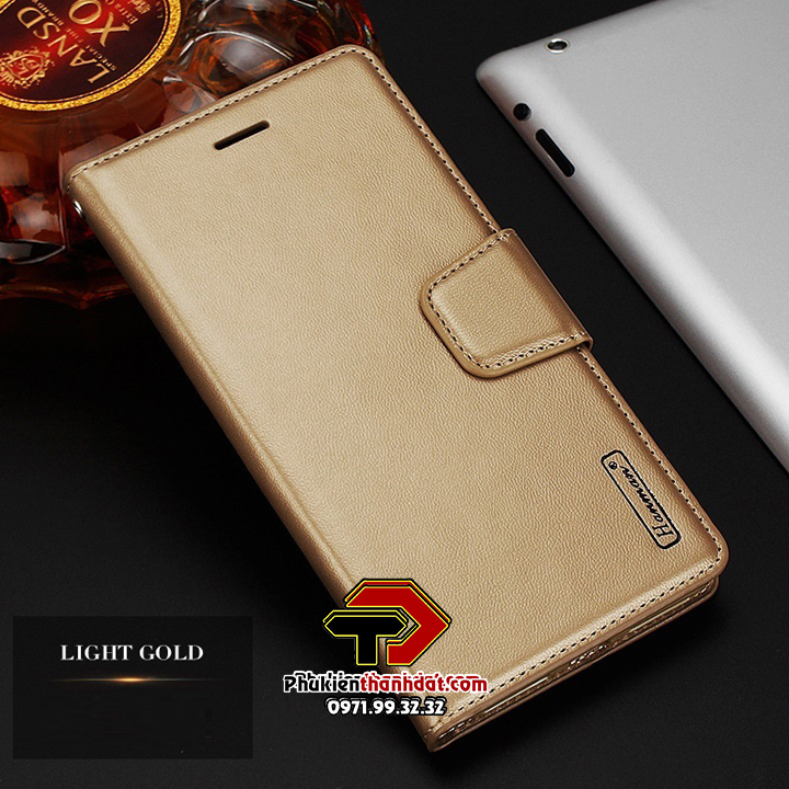 Bao da dạng ví cho OPPO Reno8 T 5G chính hãng Hanman có quai cài, có ngăn để thẻ ATM và tiền, may viền - Hàng chính hãng