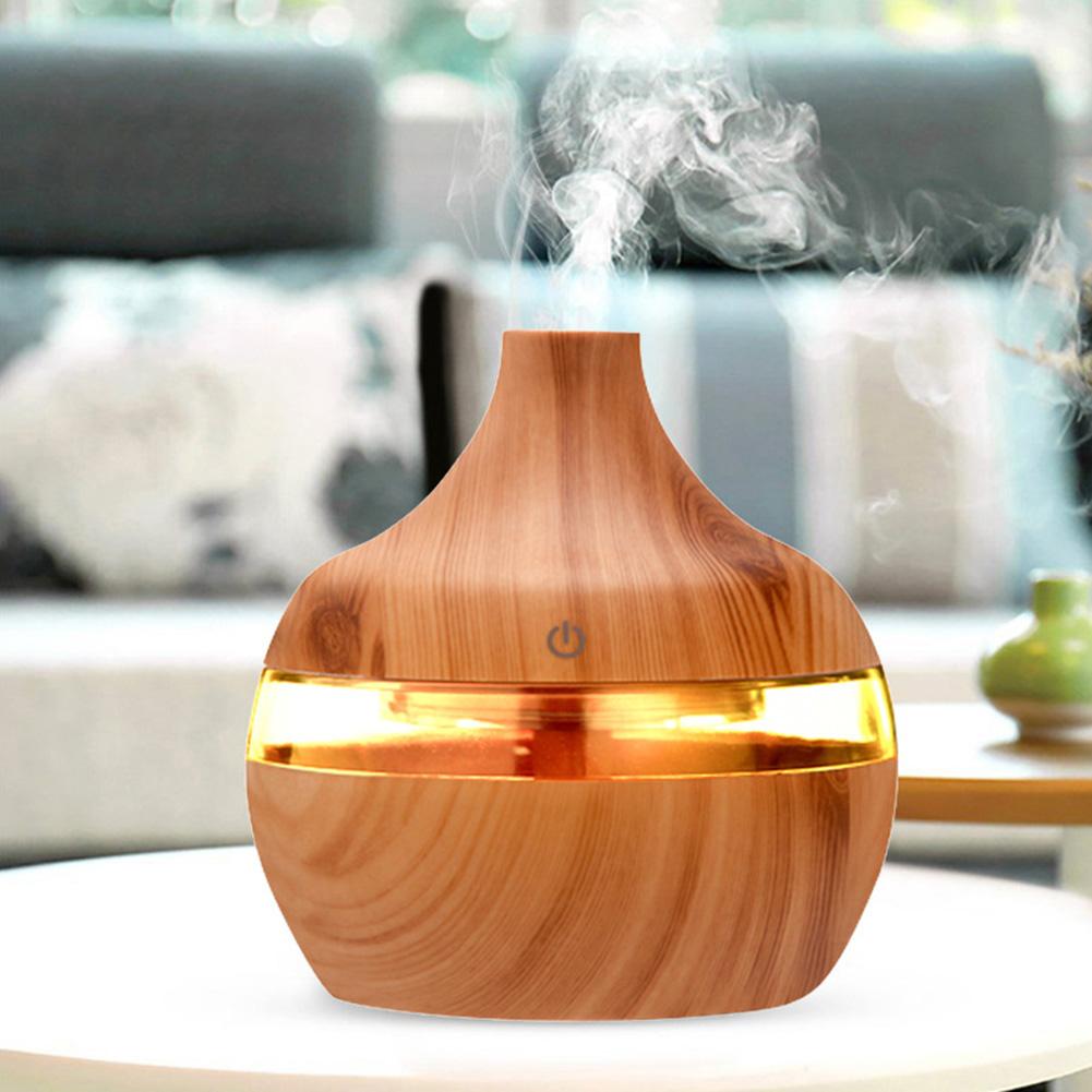 Điện Máy Phun Sương Tạo Độ Ẩm Tinh Tinh Dầu Khuếch Tán Tinh Dầu Siêu Âm Thanh Vân Gỗ Máy Tạo Độ Ẩm Không Khí USB Mini Phun Sương Tạo LED Ánh Sáng Cho Ngôi Nhà