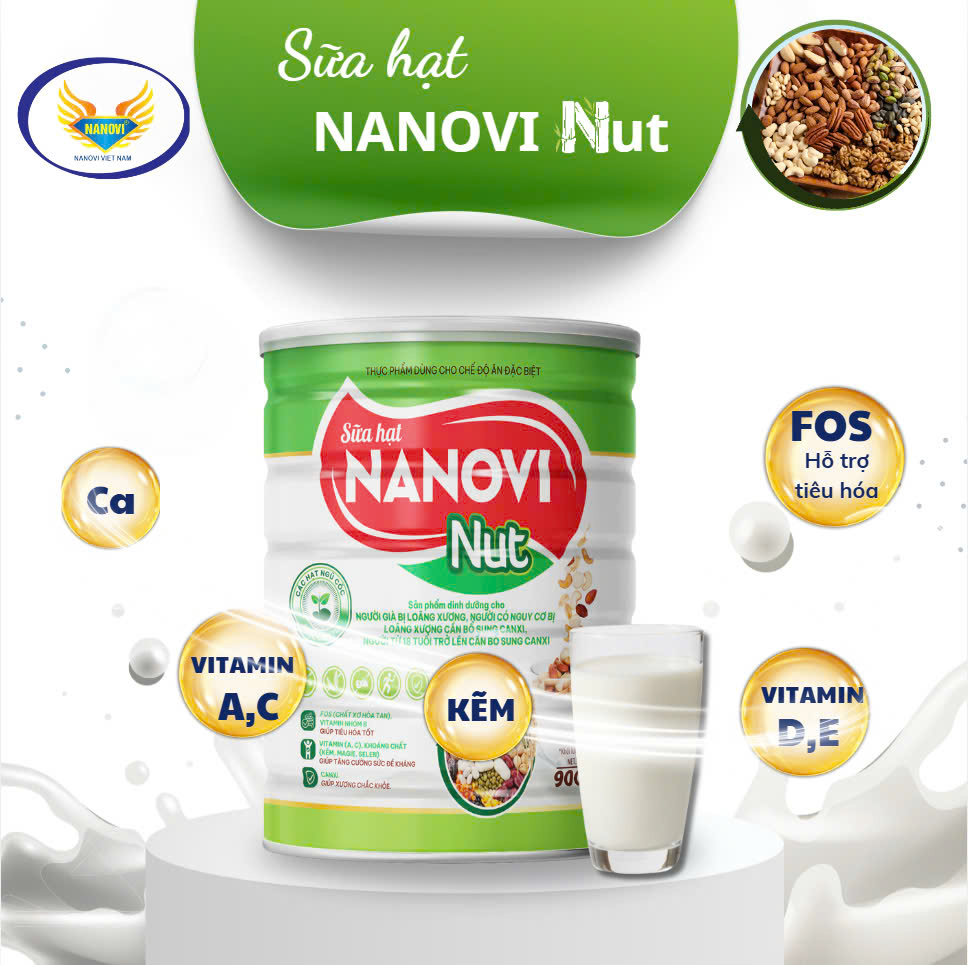 Sữa hạt Nanovi Nuts – kết hợp 16 loại hạt hộp 900g