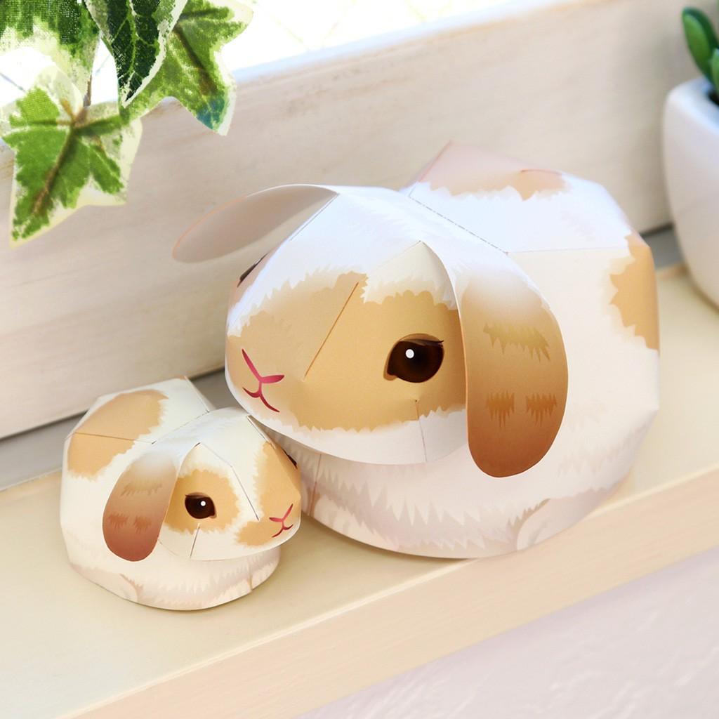 Mô hình giấy động vật Thỏ con cute mini