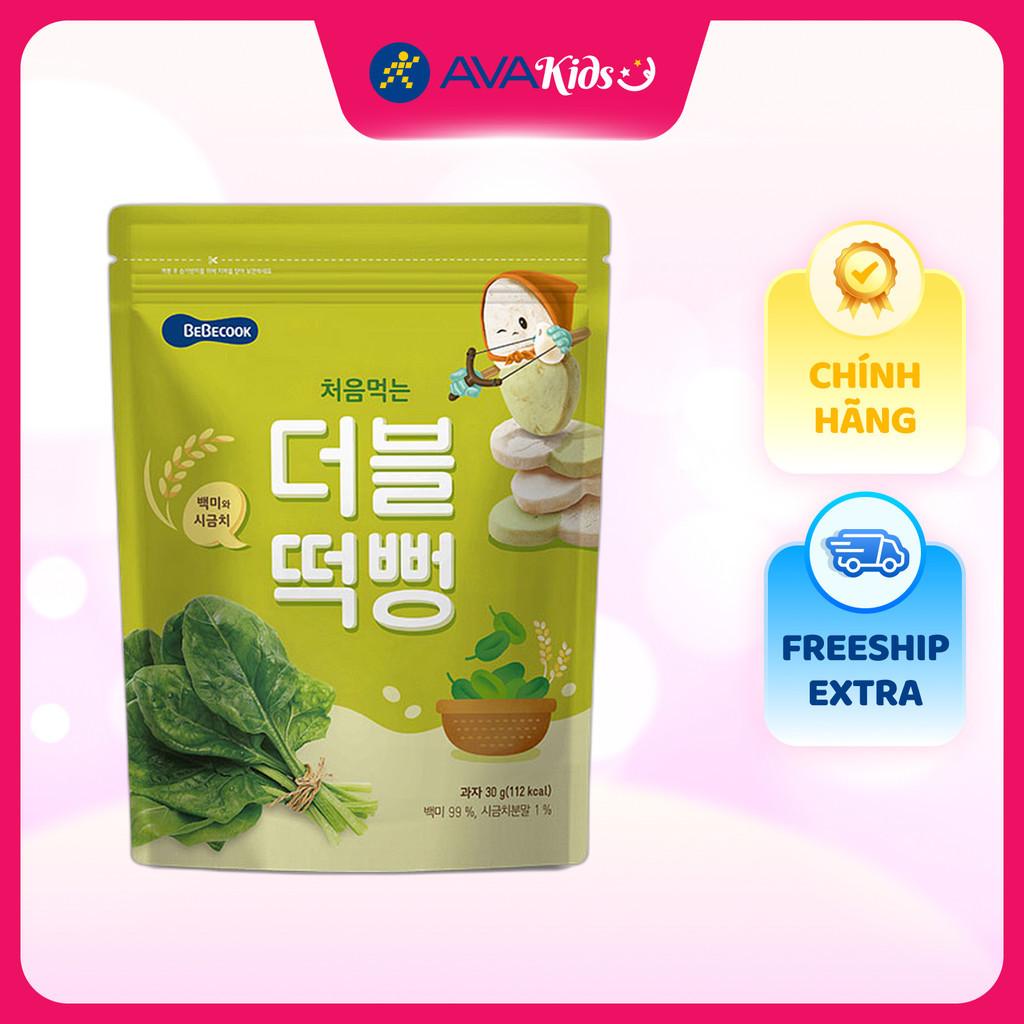 Bánh gạo ăn dặm BeBecook vị cải bó xôi gói 30g (từ 6 tháng) - Hàng Chính Hãng