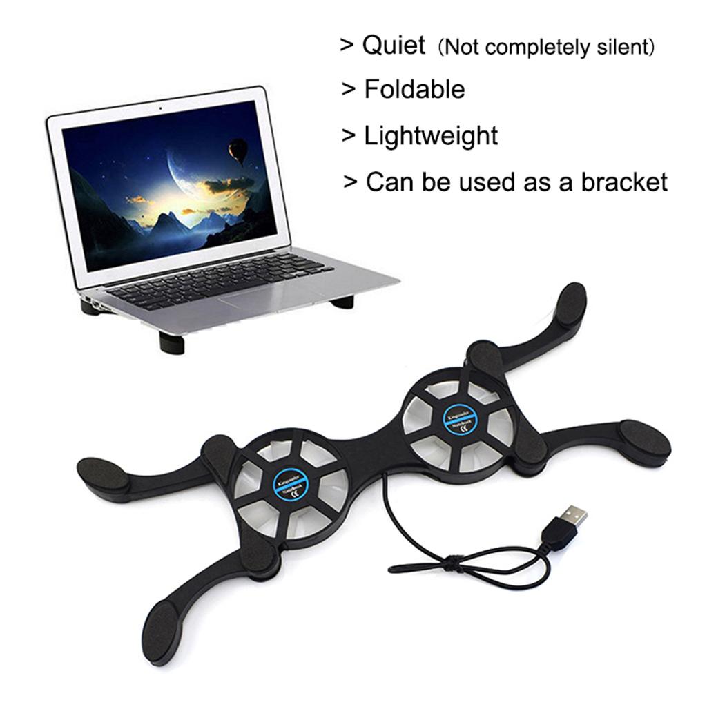 Quạt Làm Mát Có Thể Gập Lại Di động USB Bộ Tản Nhiệt Yên Tĩnh Với 2 Quạt Phổ