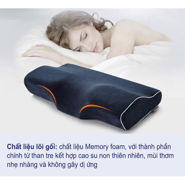 Gối Memory Latex Pillow-Caro Xanh Trắng-50cm*30cm-Gối Cao Su Non-Hàng Nội Địa Nhật Bản