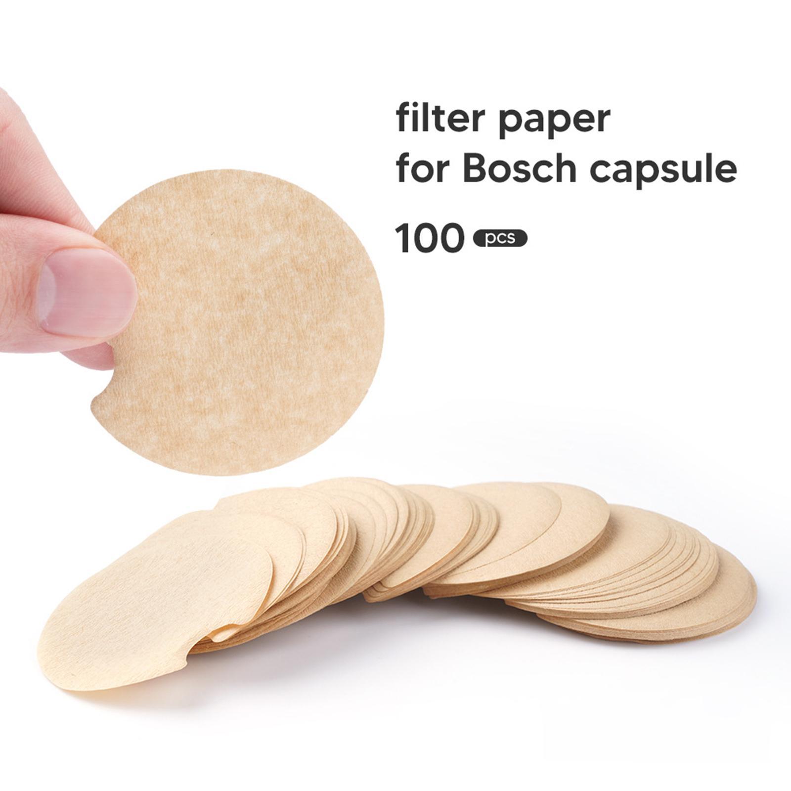 Set of 100 Coffee Filter Paper Coffee Machine Accessories for Bosch Capsule