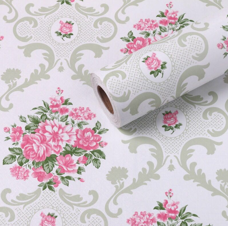 Combo 10 mét giấy dán tường, decal dán tường trang trí nhà cửa ĐÓA HOA CHÂU ÂU khổ 45cm