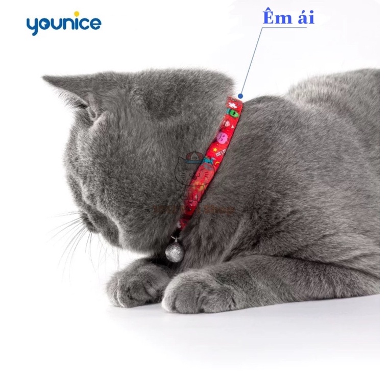 Vòng cổ cao cấp kèm chuông cho Chó Mèo dưới 5kg Gắn Younice Chất liệu dù cao cấp, bền đẹp,êm ái, dễ chịu khi đeo