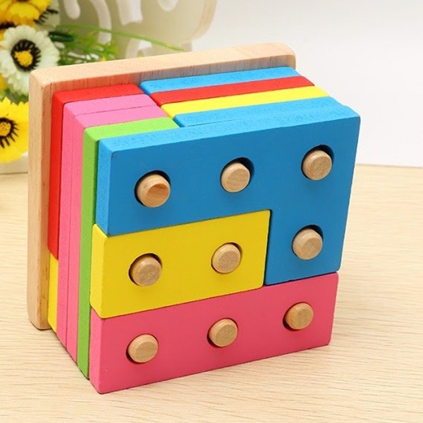 Đồ Chơi Gỗ Montessori - Bộ Xếp Hình Trụ Cột Tetris