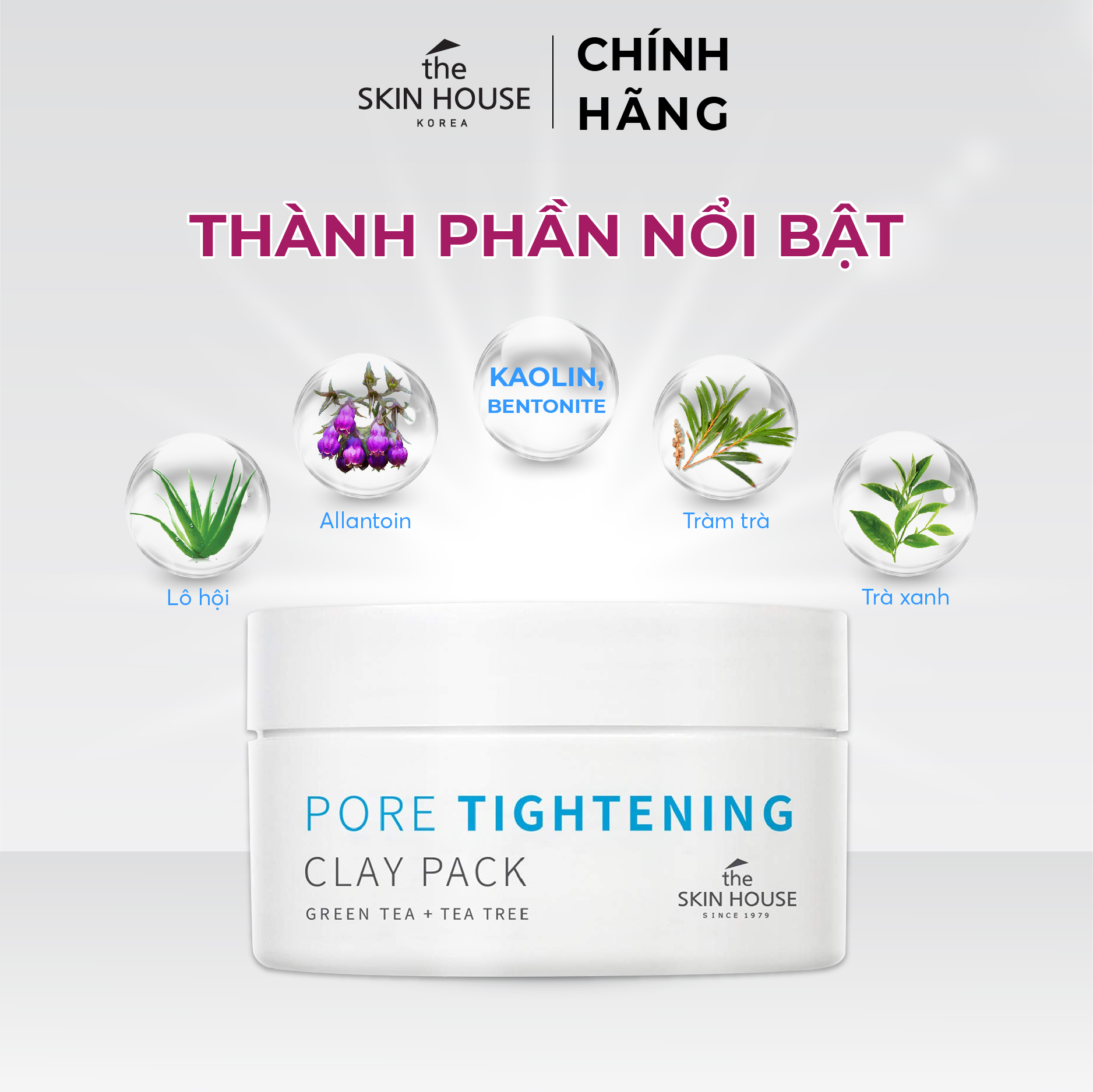 T62 Mặt nạ khoáng sét se khít lỗ chân lông - PORE TIGHTENING CLAY PACK 100ml