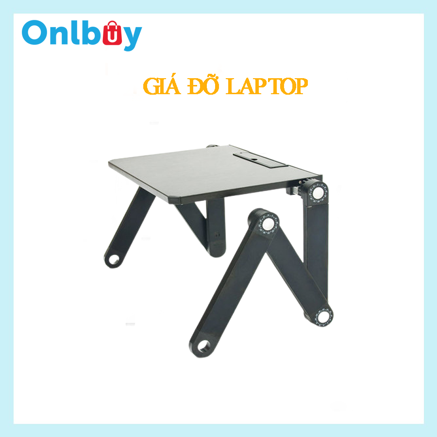 GIÁ ĐỠ LAPTOP HỢP KIM NHÔM MÀU ĐEN GẤP GỌN TIỆN LỢI, DỄ DÀNG ĐIỀU CHỈNH ĐỘ CAO