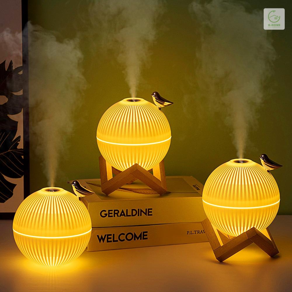Máy xông tinh dầu cao cấp Ghome kiêm đèn ngủ, phun sương tạo ẩm phòng điều hòa 3 chế độ đèn 200ml DIENTU1