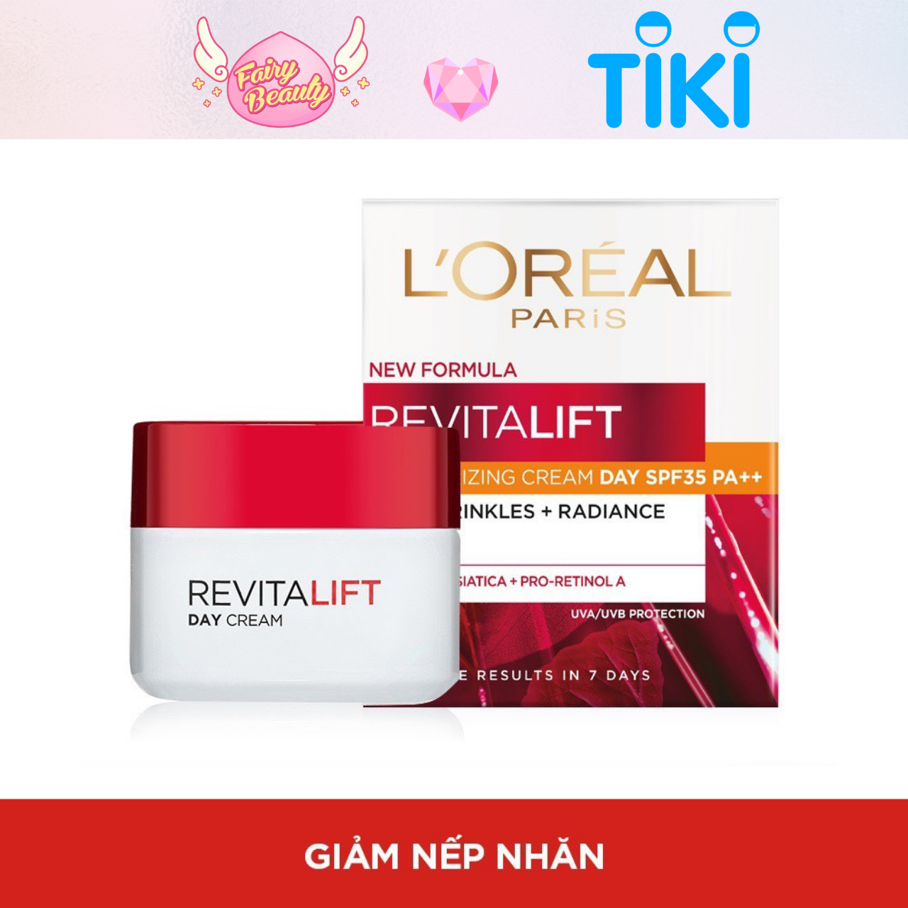 [L'OREAL PARIS] Kem Dưỡng Ban Ngày Chứa Retinol Chống Lão Hoá Tối Ưu Revitalift Moisturizing Cream Day SPF35 PA++50/20ml