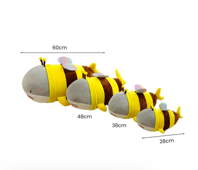 Thú nhồi bông cá mập ong vàng - Size từ 25cm đến 55cm - Quà tặng cá mập ong nhồi bông êm mịn dễ thương - Gối ôm mềm mịn cho bé