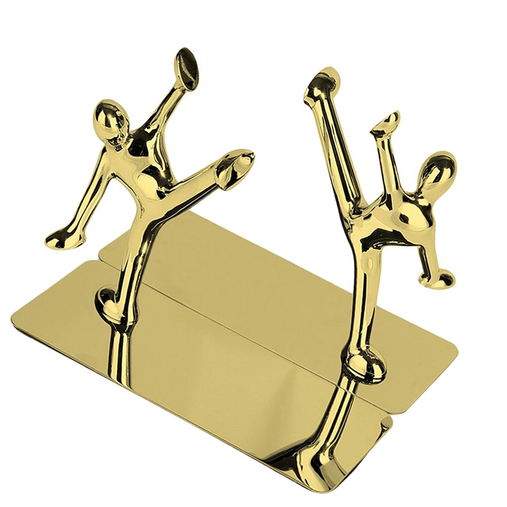 Pair Non-skid Man Bookends Book Holder Stands for Home Office School Decoration