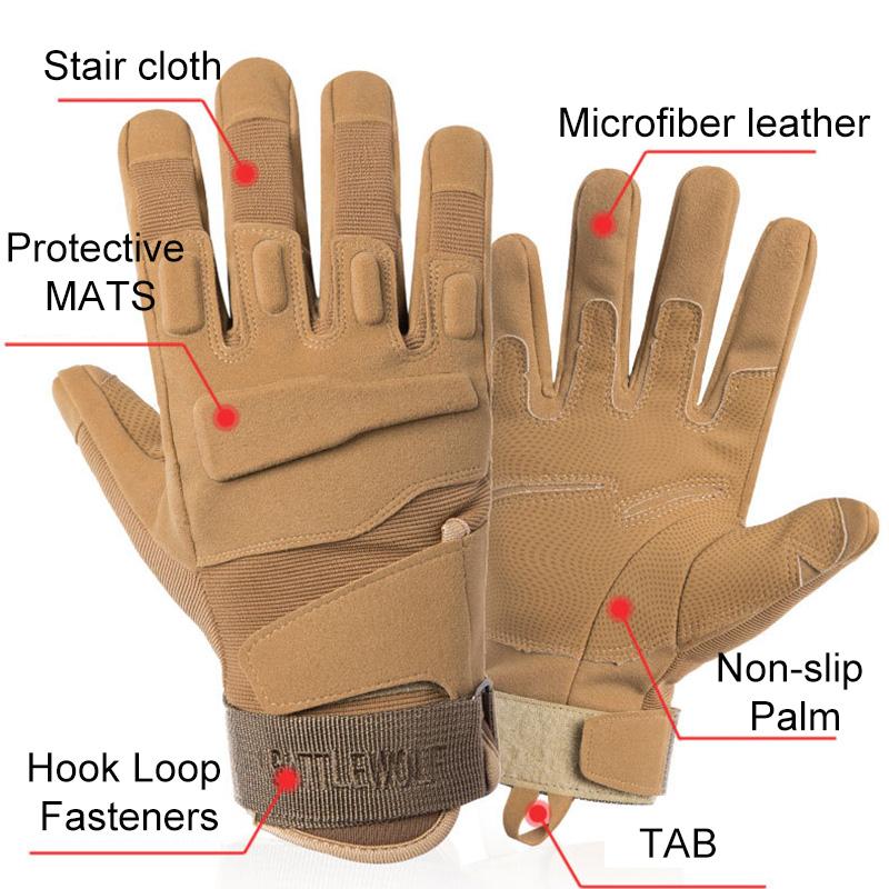 Chiến Thuật Full Ngón Găng Tay Thể Thao Ngoài Trời Xe Đạp Găng Tay Chống Trượt Quân Sự Quân Đội Bắn Súng Sơn Airsoft Đi Xe Đạp Găng Tay Nửa Color: Military green6 Size: XL