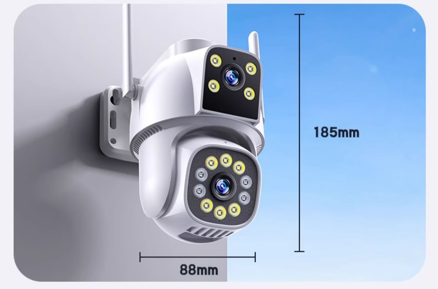 (Lỗi 1 đổi 1) Camera Wifi Yoosee 2 mắt 2 khung hình Bluetooth độ phân giải 8MP, Siêu Nét, Đàm Thoại 2 Chiều chuyên dụng cho ngoài trời - Hàng nhập khẩu