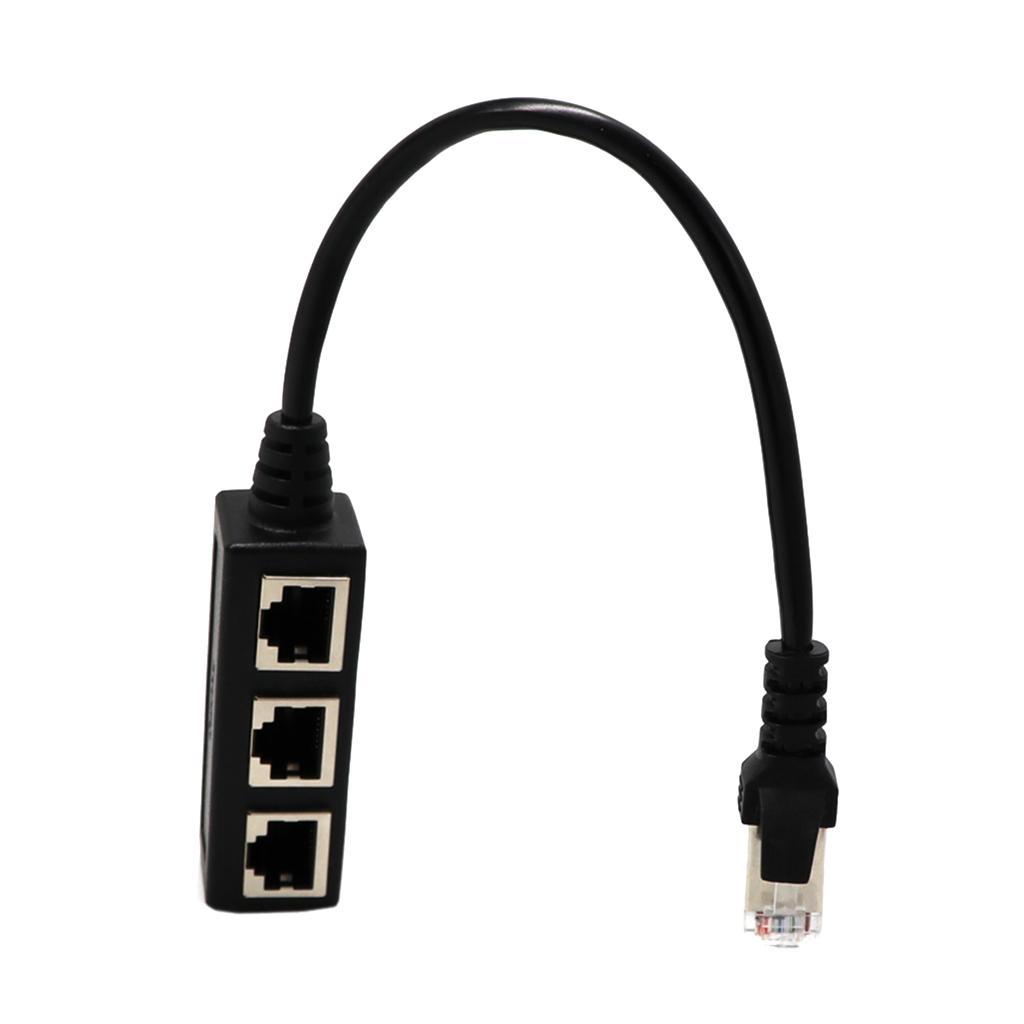 Coaxial F Connector Ethernet Wall Plate+RJ45 1 to 3 Network Splitter