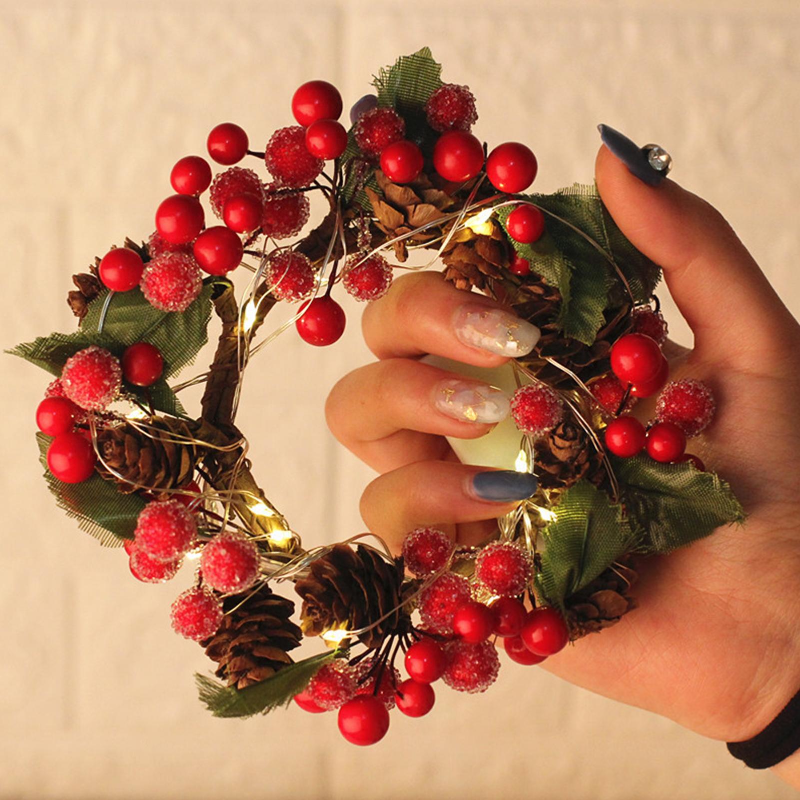 Vòng hoa dây đèn LED trang trí giáng sinh, lễ hội, trong nhà và ngoài trời