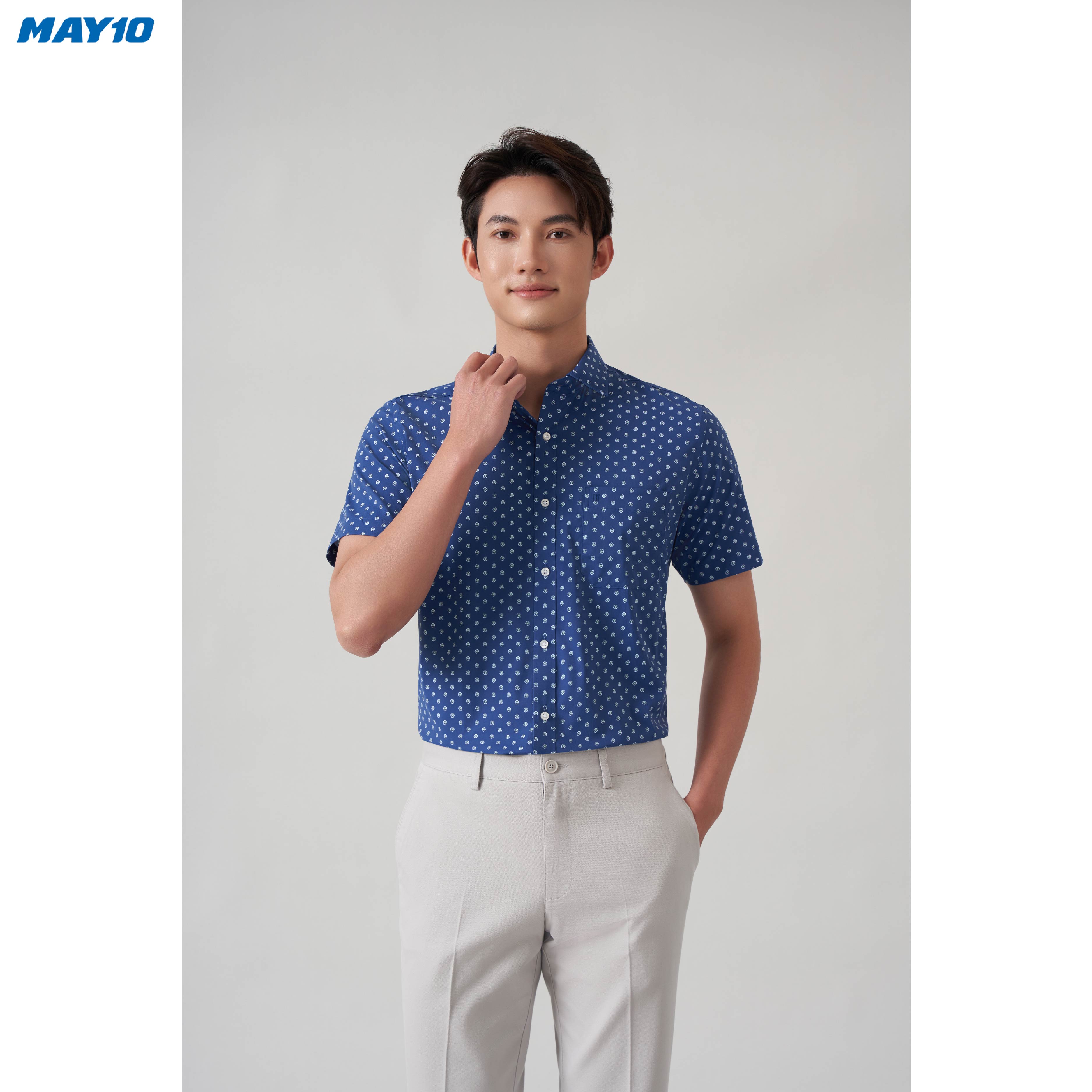 Áo sơ mi nam cộc tay May 10 dáng RegularFit mã 010122186