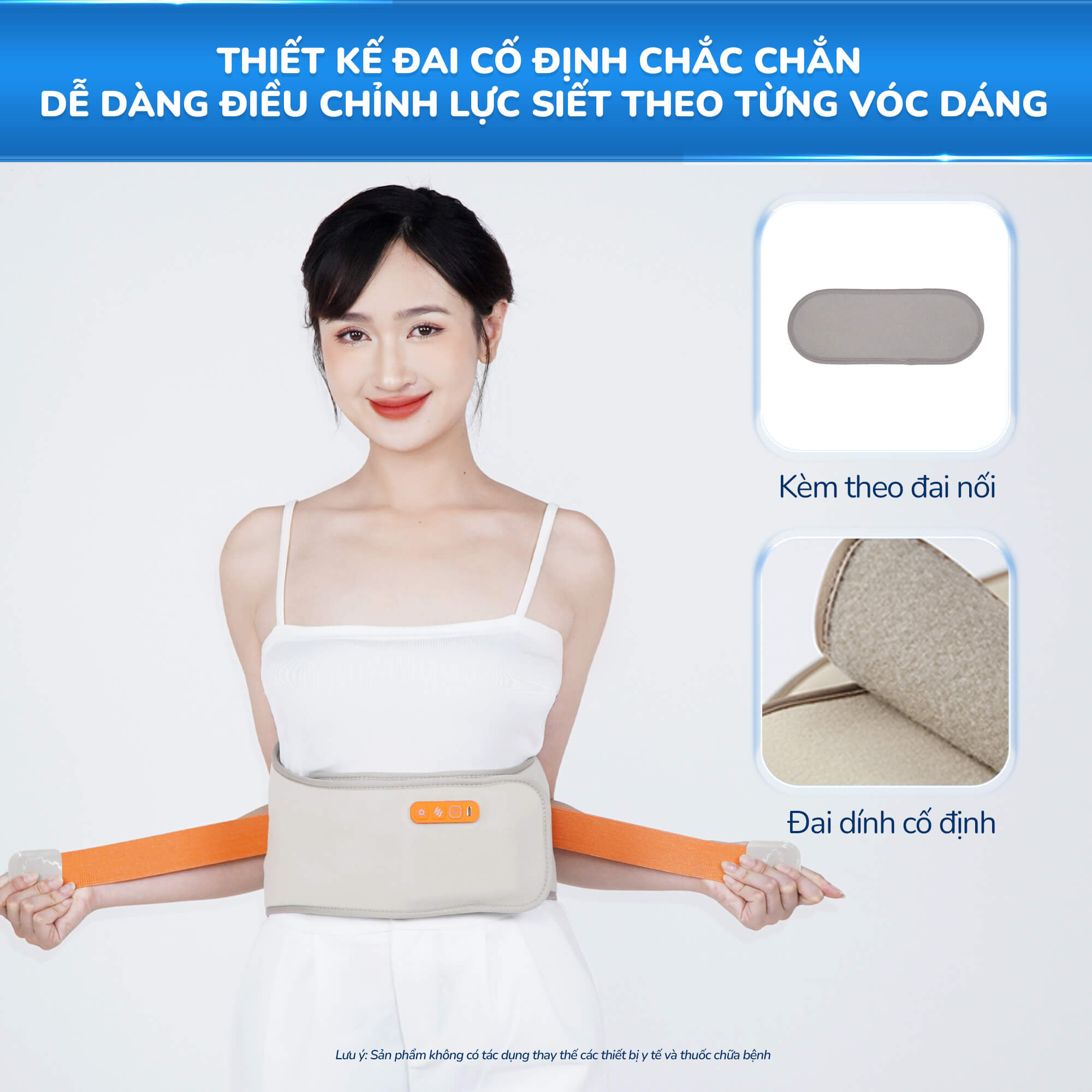 Đai Massage Bụng Kinh BUMAS M13, Chườm Nóng Thảo Dược, Giảm Đau Lưng Bụng, Giảm Nhức Mỏi - Hàng chính hãng