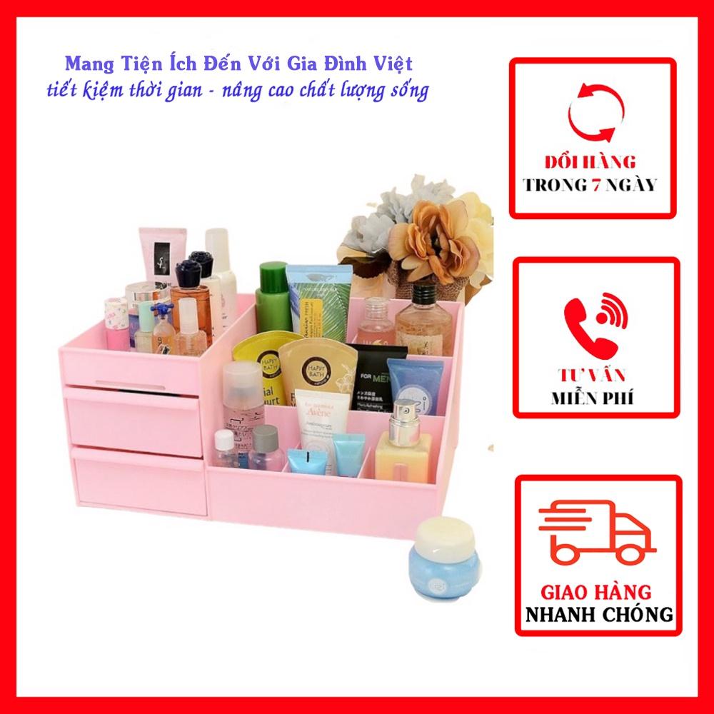 Kệ mỹ phẩm 2 ngăn kéo, nhựa cao cấp