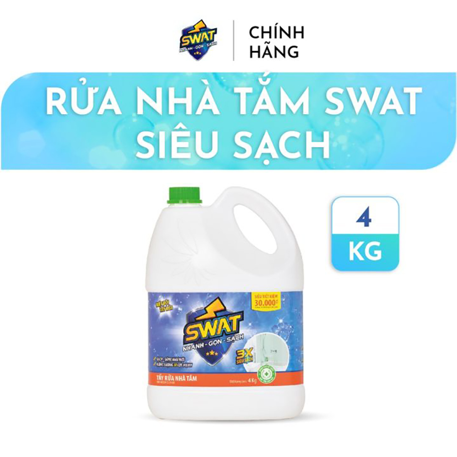 Chất Tẩy Rửa Nhà Tắm Swat Siêu Sạch Can 4Kg Siêu Tiết Kiệm