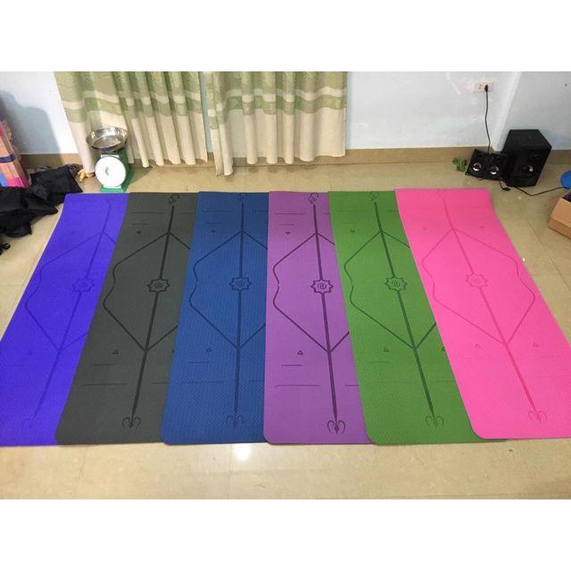 Thảm Yoga định tuyến tpe 6mm, 8mm 2 lớp-Thảm tập gym tập thể dục tại nhà chống trơn trượt