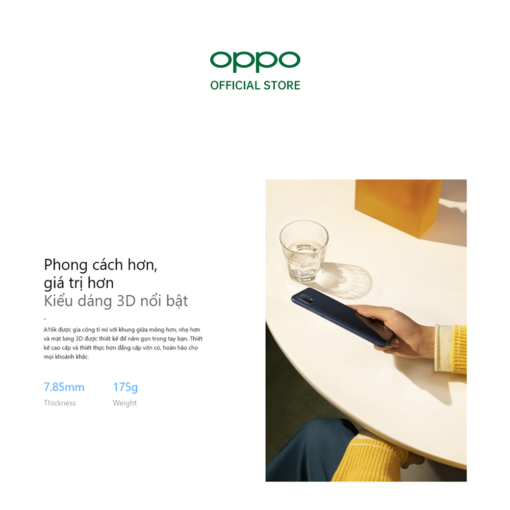 Điện Thoại Oppo A16k 3GB/32GB - Hàng Chính Hãng