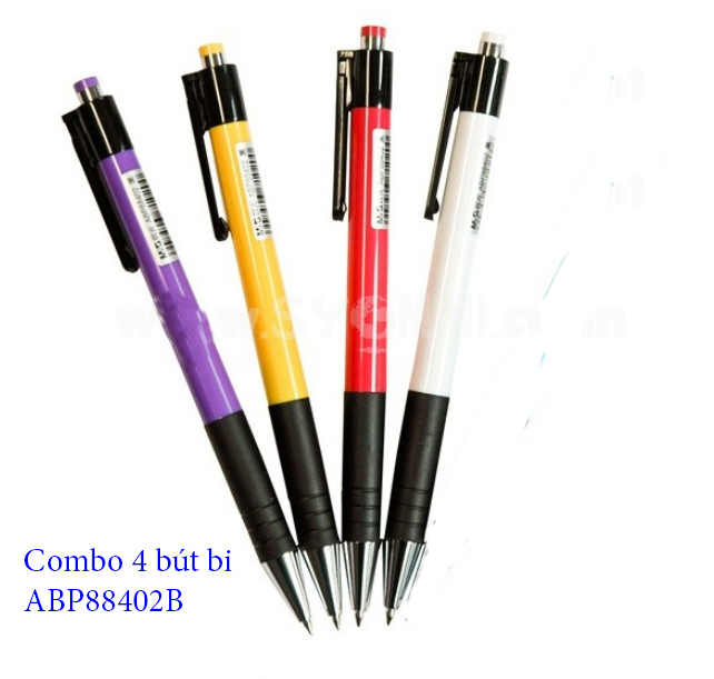 Combo 4 bút bi M&amp;G ABP88402B ngòi 0.7mm Yokis mực đen