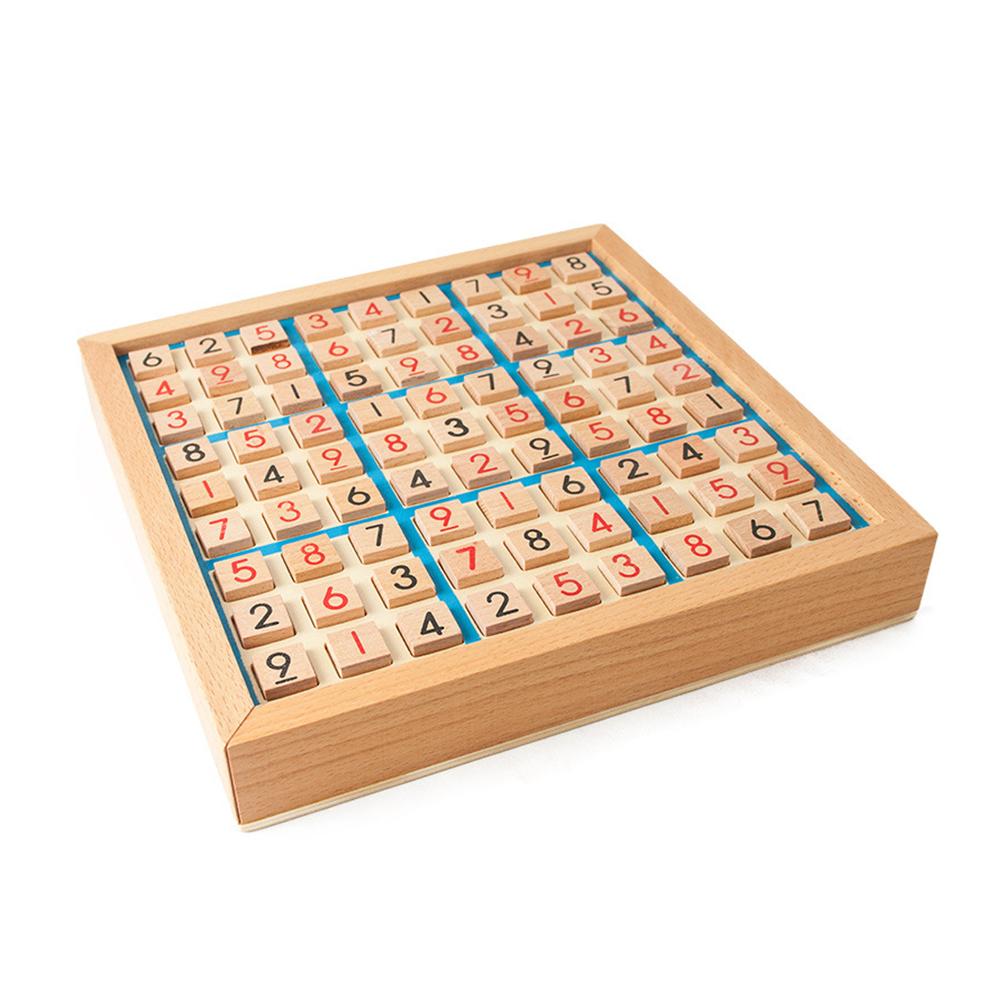 Wooden Sudoku Board Game with Drawer 81-Grid Chessboard Educational Puzzle Toys Train Logical Thinking Ability