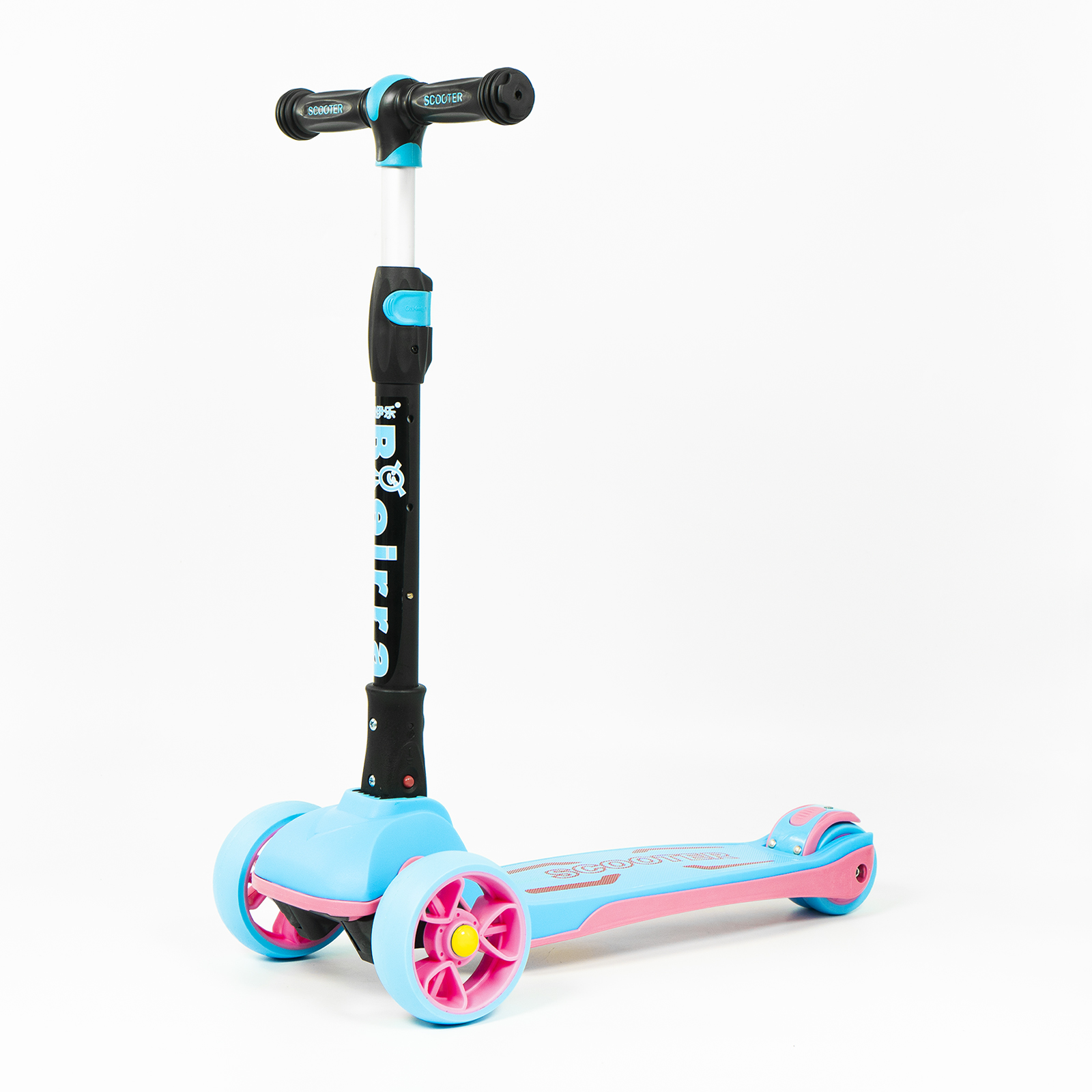 Xe Trượt Scooter BIEIRRA D01 màu Xanh cao cấp có thế gập gọn chịu được trọng lượng lên đến 50kg và có thể điều chỉnh chiều cao theo sự phát triển của bé