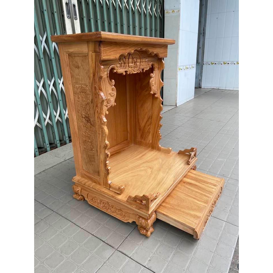 Bàn thờ thần tài ông địa gỗ gõ đỏ mẫu hiện đại 60 x 81cm