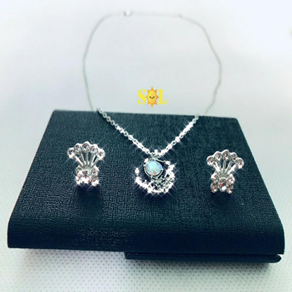 Dây chuyền + bông tai đẹp sang chảnh