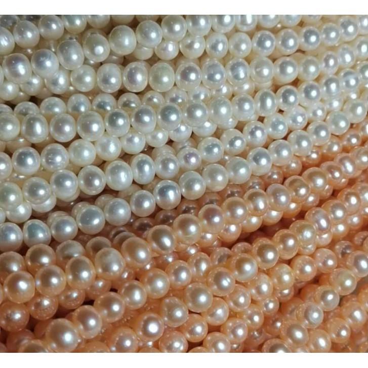 Dây Nguyên Liệu Hạt Size 9 - 10 Ly Gần Tròn Độ Sáng 3A Trẻ Trung - Trường Thịnh Ngọc Trai