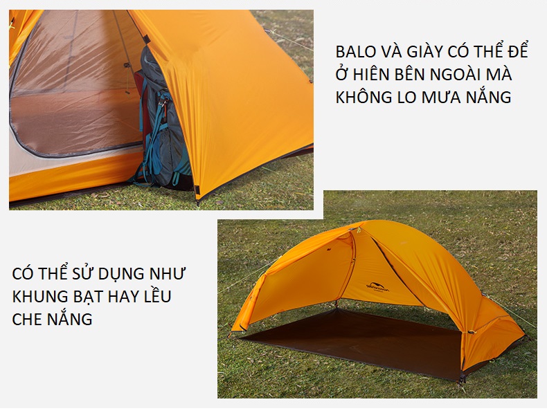 Lều 1 Người Cắm Trại Dã Ngoại Siêu Nhẹ Naturehike NH18A095-D