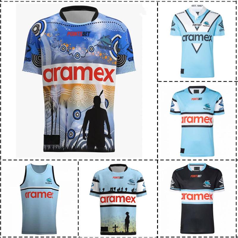 2023 Cronulla Sharks Anzac / Sân nhà / Sân khách / Bản địa / Di sản / Áo bóng bầu dục Singlet - Cỡ nam: S-5XL Color: 2023 Home Size: M